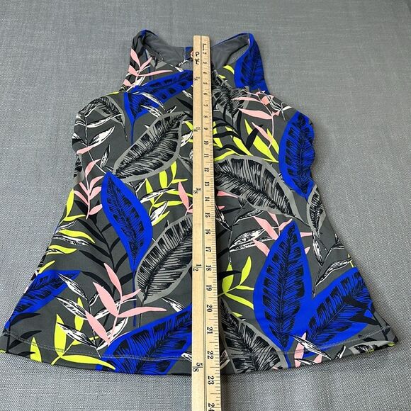 Athleta Swim Top Wm 34 B/C Botanical Tankini Underwire Removable Pads Swimsuit - Picture 8 of 12